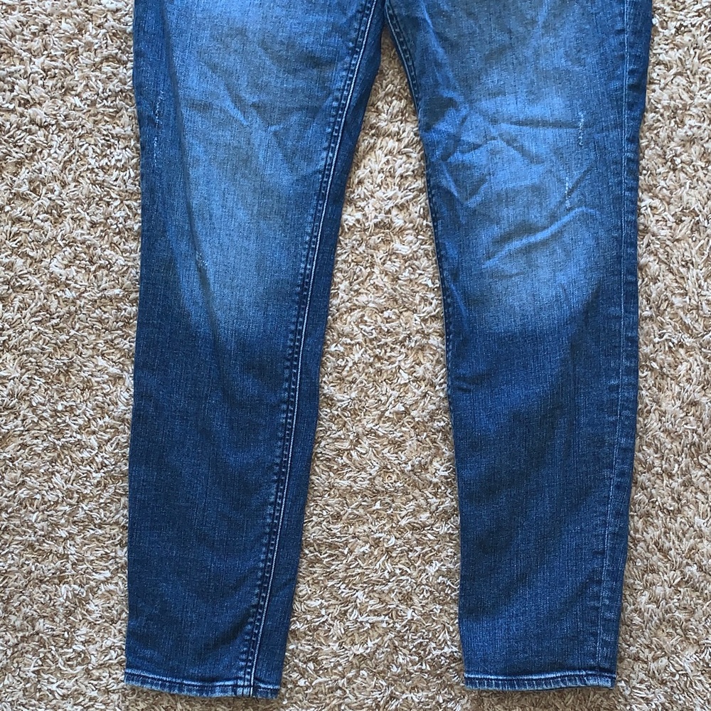 Kut From The Kloth Women’s Dark Blue Stretch Straight Leg Distressed Jeans Sz 8 - Picture 6 of 11